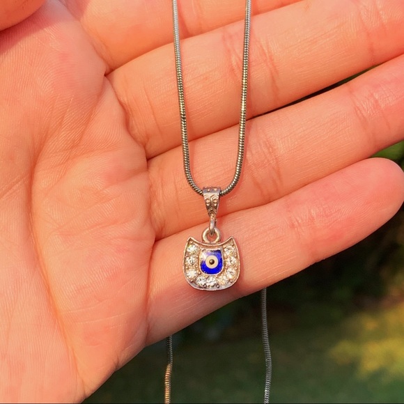 evil eye sparkly necklace charm - Picture 4 of 8